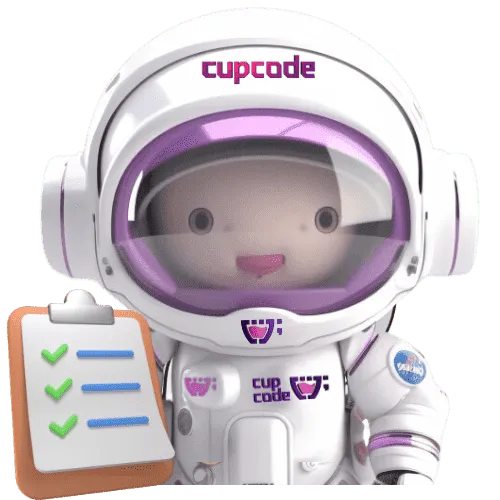 A cartoon astronaut holding a clipboard and a checklist